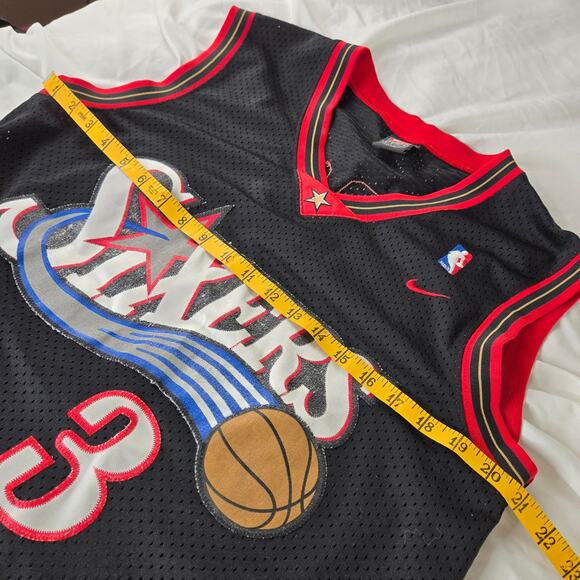 Nike NBA Rare "Jester" Jersey Throwback Allen Iverson 3 Sixers S length +2 black - Picture 7 of 11